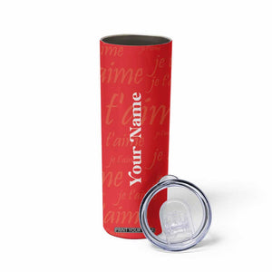 Personalized Coquette Christmas Skinny Tumbler Custom Name Cherry Bow Je T'aime TB09 Print Your Wear