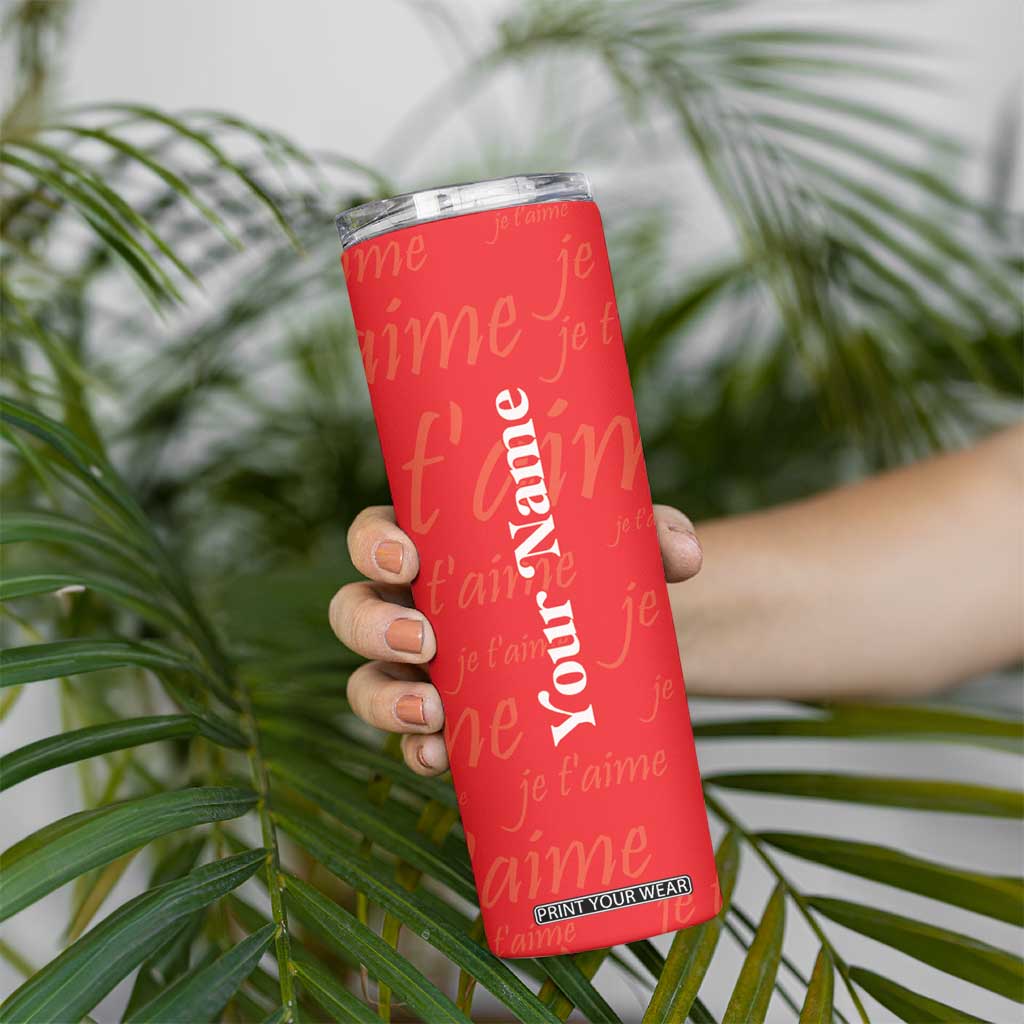 Personalized Coquette Christmas Skinny Tumbler Custom Name Cherry Bow Je T'aime TB09 Print Your Wear