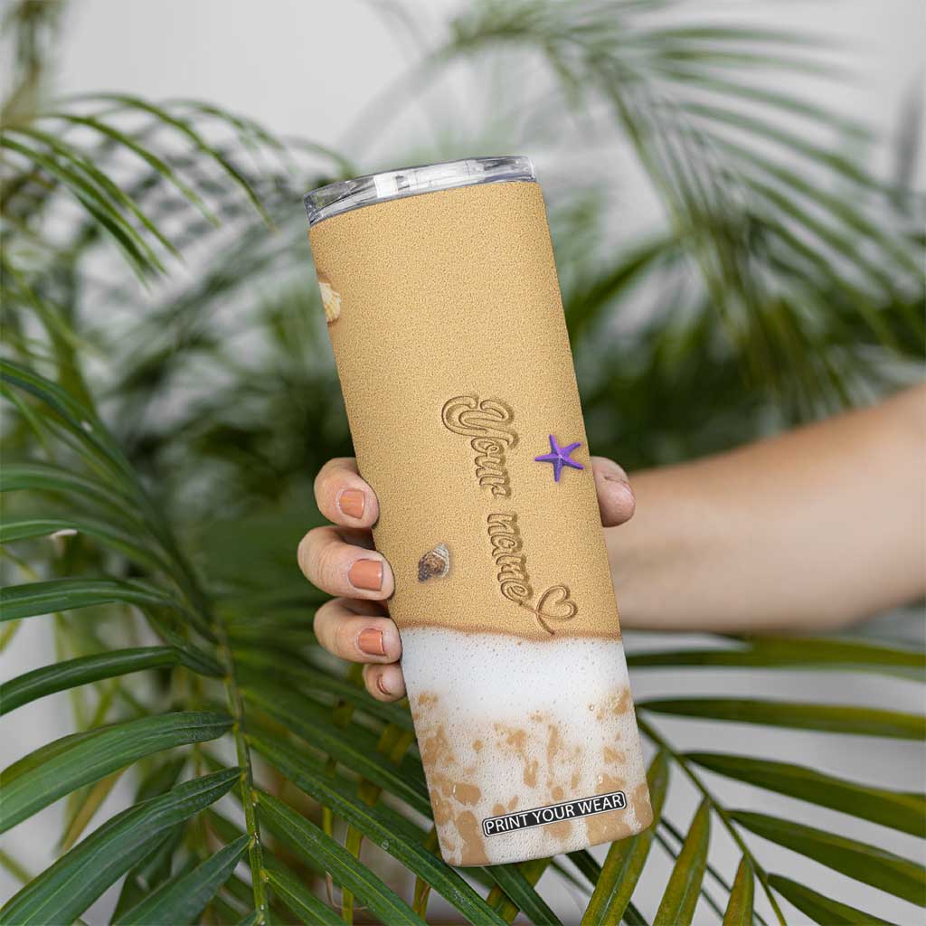 Personalized Beach Skinny Tumbler Custom Name Beach Trip Vacation TB09 Print Your Wear