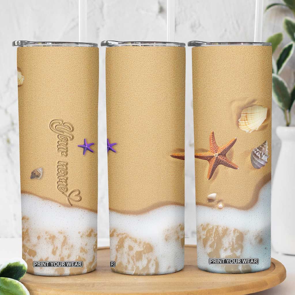 Personalized Beach Skinny Tumbler Custom Name Beach Trip Vacation TB09 Print Your Wear