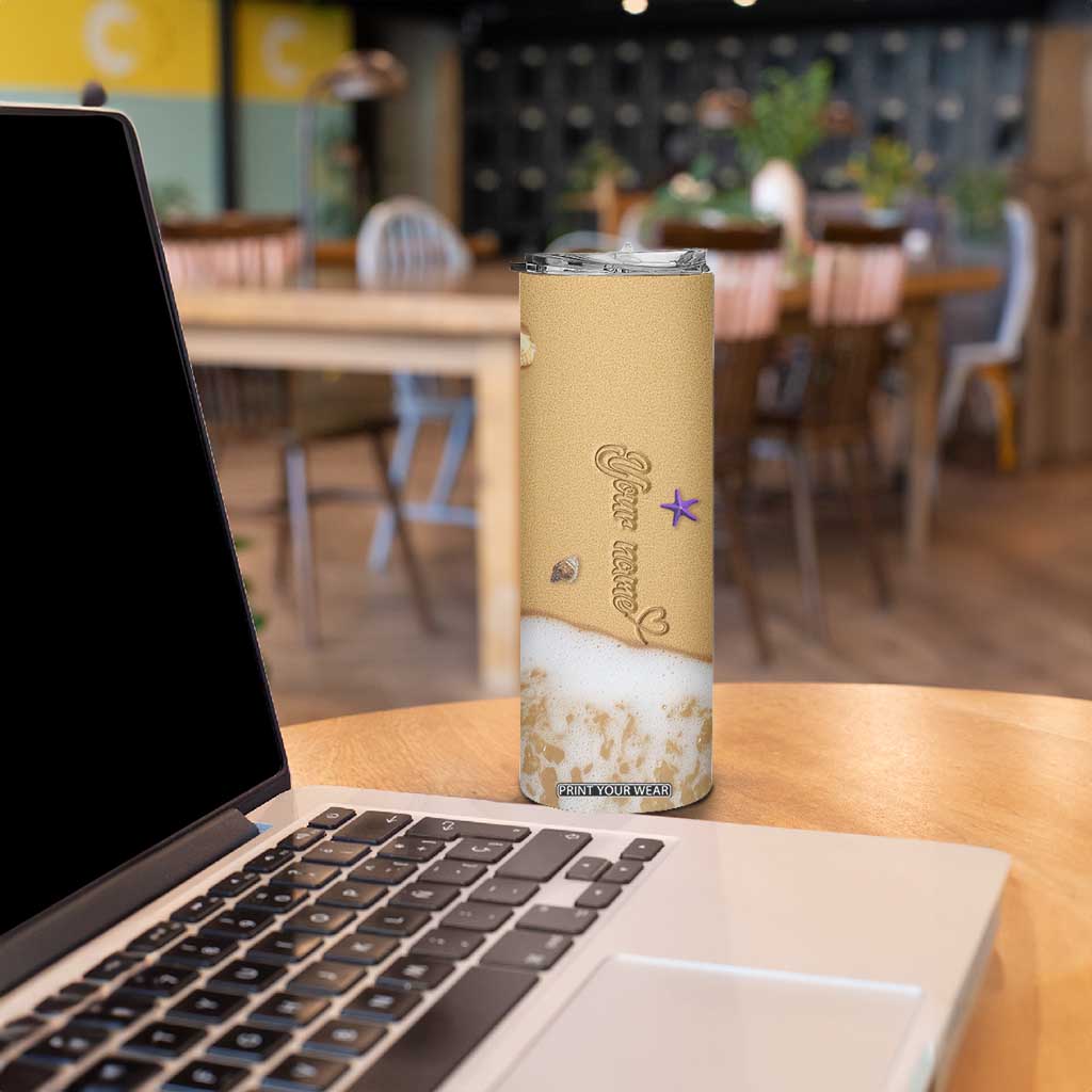 Personalized Beach Skinny Tumbler Custom Name Beach Trip Vacation TB09 Print Your Wear