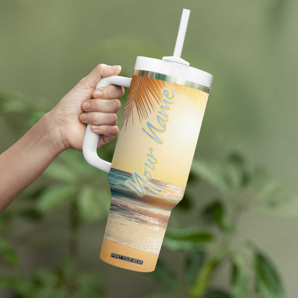 Personalized Beach Tumbler With Handle Custom Name Life Is Better At Beach Trip Vacation TB09 Print Your Wear