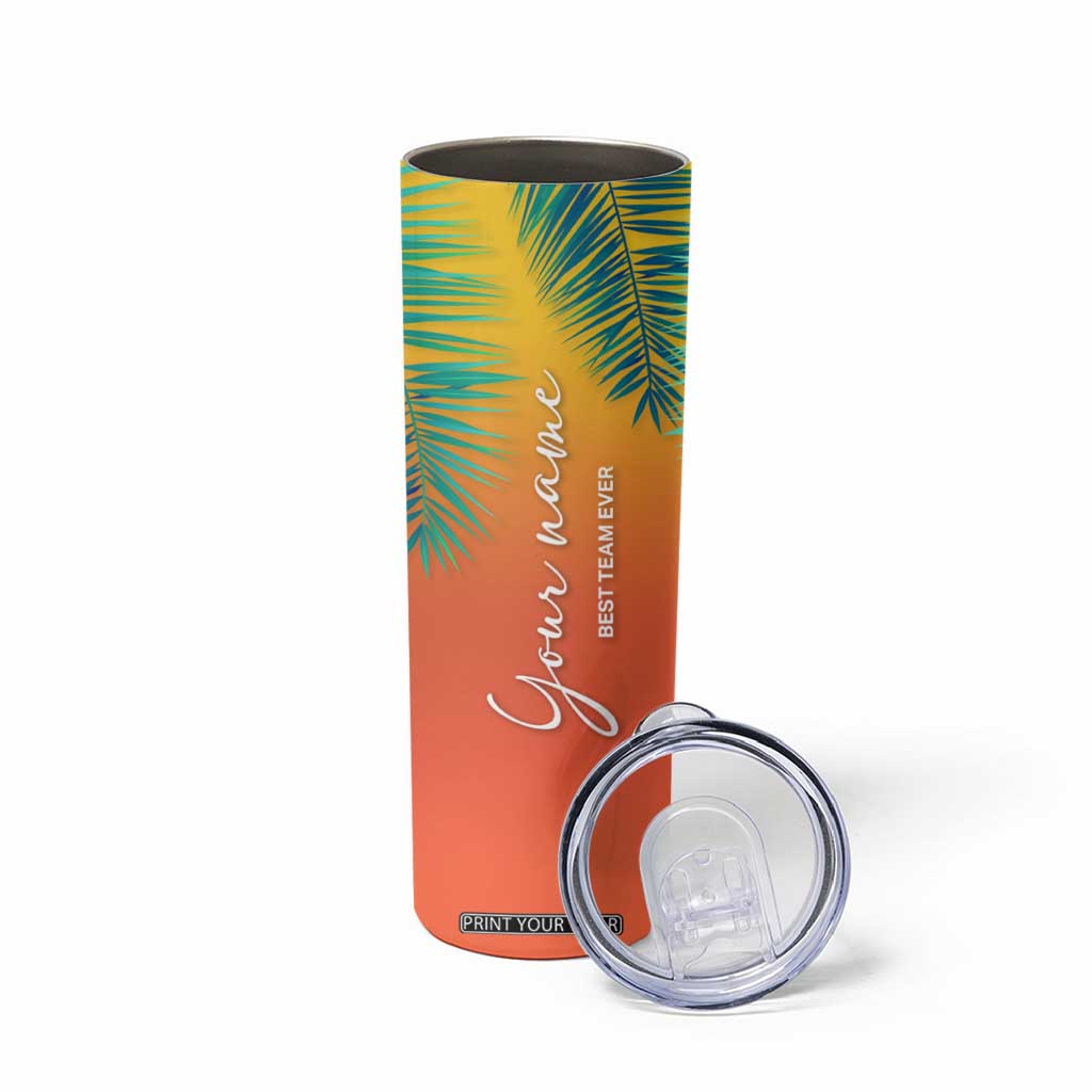 Personalized Beach Trip Vacation Skinny Tumbler Custom Name Best Team Ever Teambuilding TB09 Print Your Wear