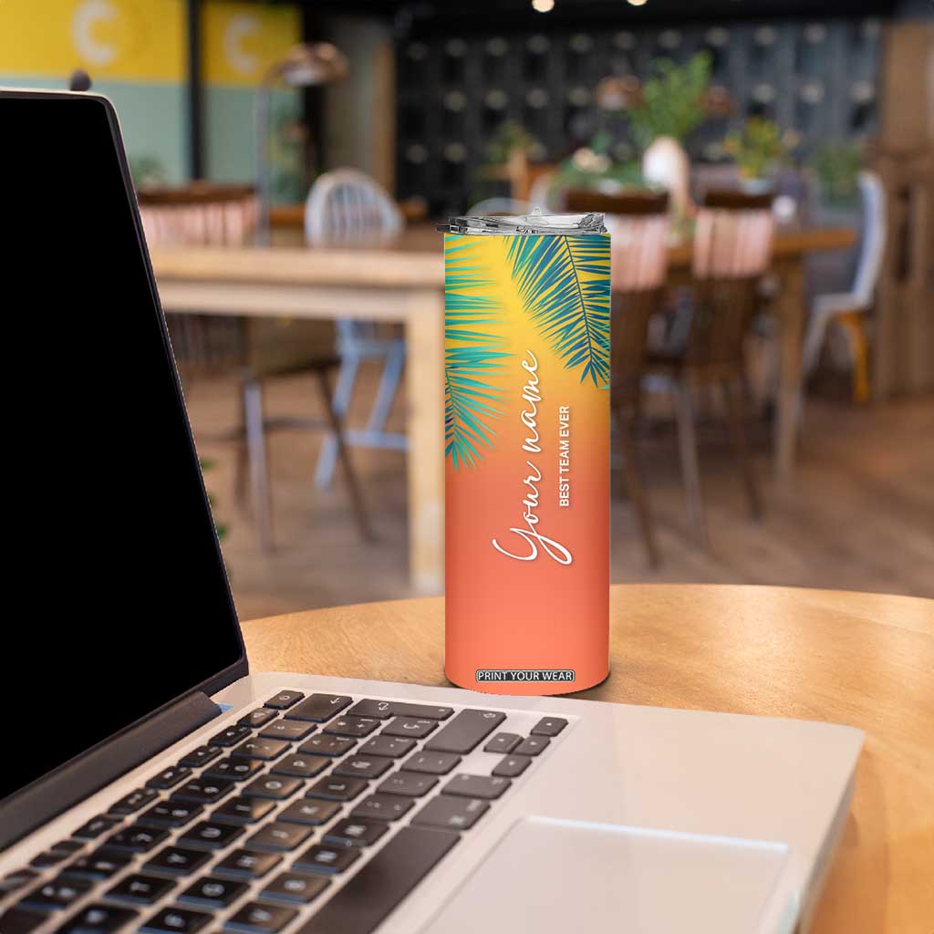 Personalized Beach Trip Vacation Skinny Tumbler Custom Name Best Team Ever Teambuilding TB09 Print Your Wear