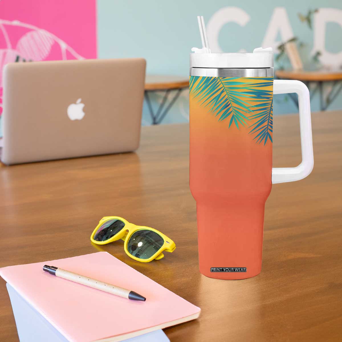 Personalized Beach Trip Vacation Tumbler With Handle Custom Name Best Team Ever Teambuilding TB09 Print Your Wear