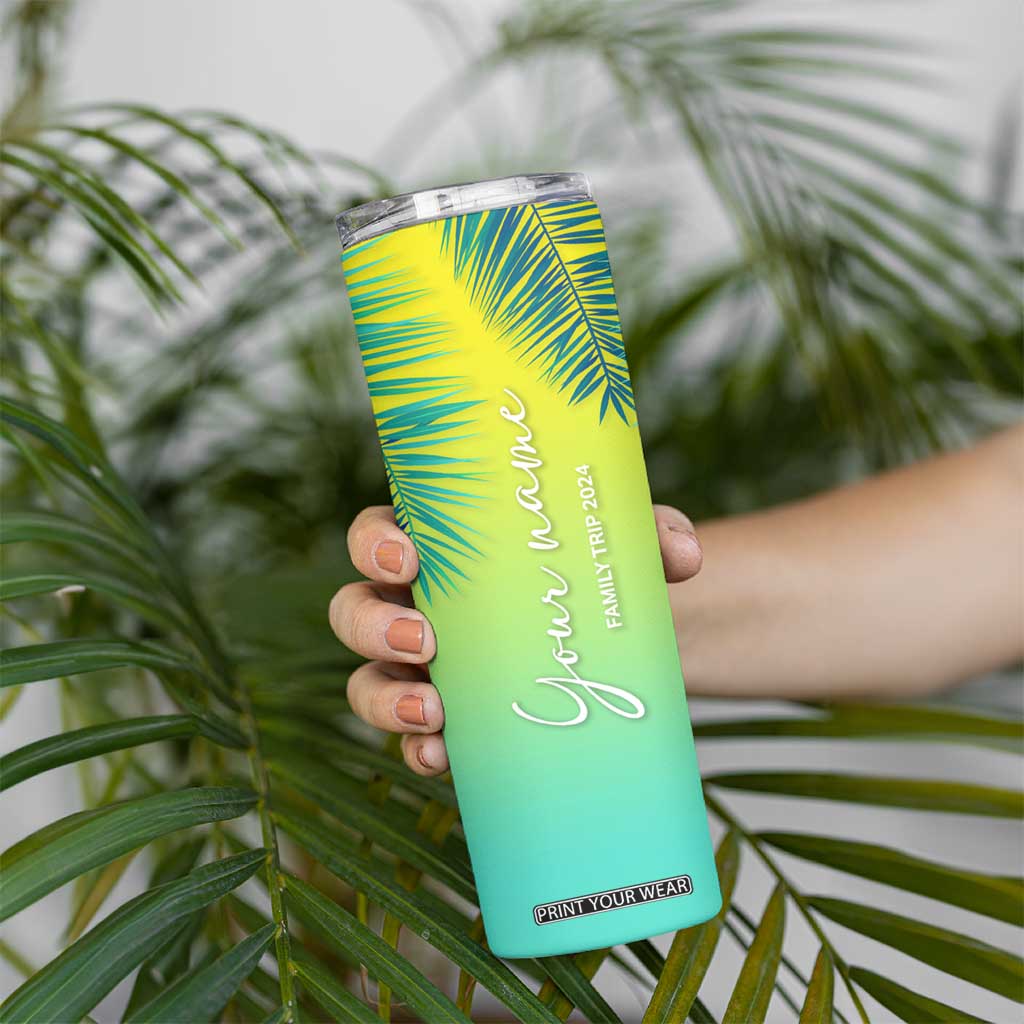 Personalized Beach Trip Vacation Skinny Tumbler Custom Name Family Trip 2024 TB09 Print Your Wear
