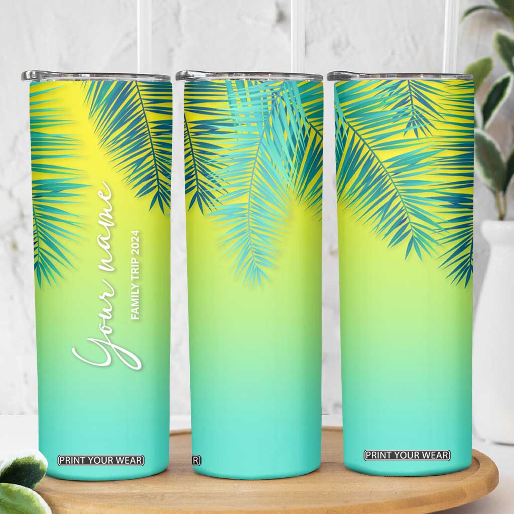 Personalized Beach Trip Vacation Skinny Tumbler Custom Name Family Trip 2024 TB09 Print Your Wear