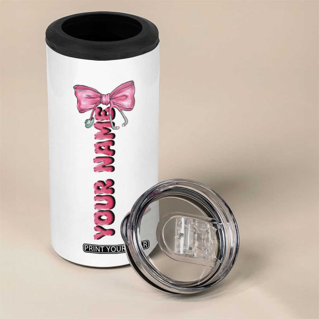 Personalized Nurse Gifts 4 in 1 Can Cooler Tumbler Custom Name In My Nurse Era Coquette TB09 Print Your Wear