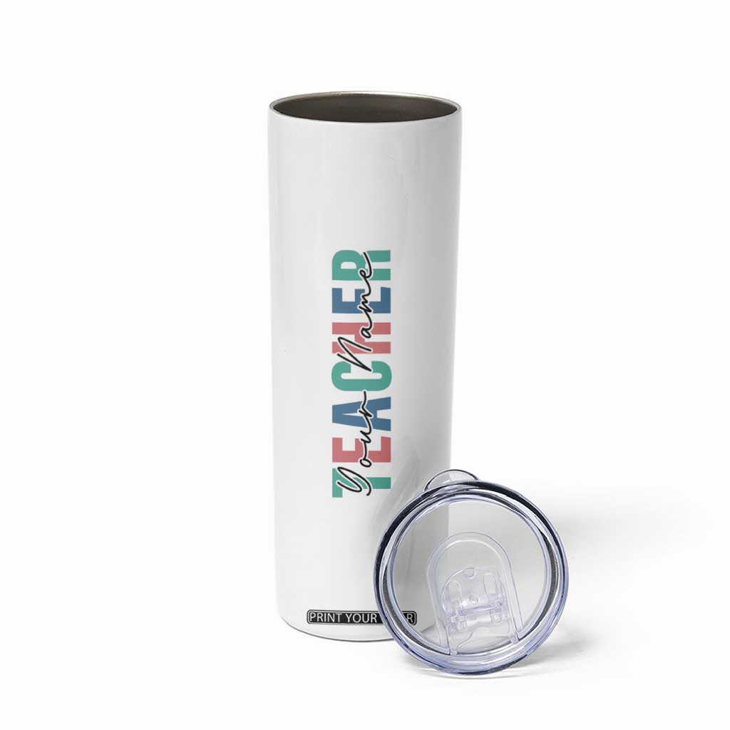 Personalized Teacher Skinny Tumbler Custom Name Teach Love Inspire TB09 Print Your Wear