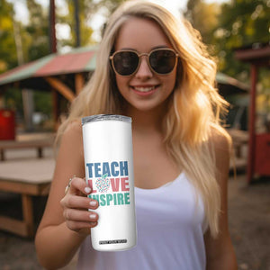 Personalized Teacher Skinny Tumbler Custom Name Teach Love Inspire TB09 Print Your Wear