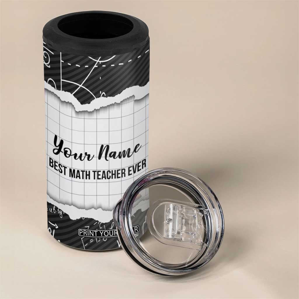 Personalized Math Teacher 4 in 1 Can Cooler Tumbler Custom Name Best Math Teacher Ever TB09 Print Your Wear