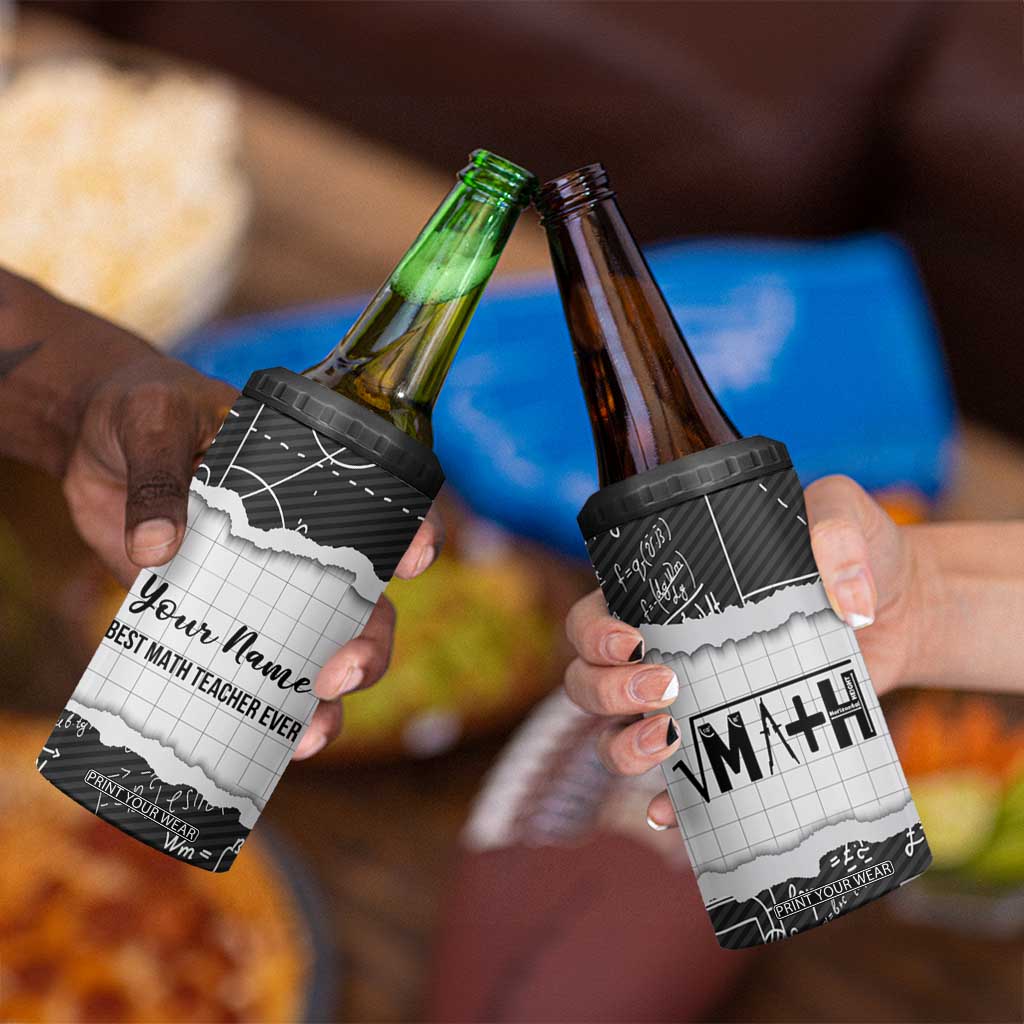 Personalized Math Teacher 4 in 1 Can Cooler Tumbler Custom Name Best Math Teacher Ever TB09 Print Your Wear