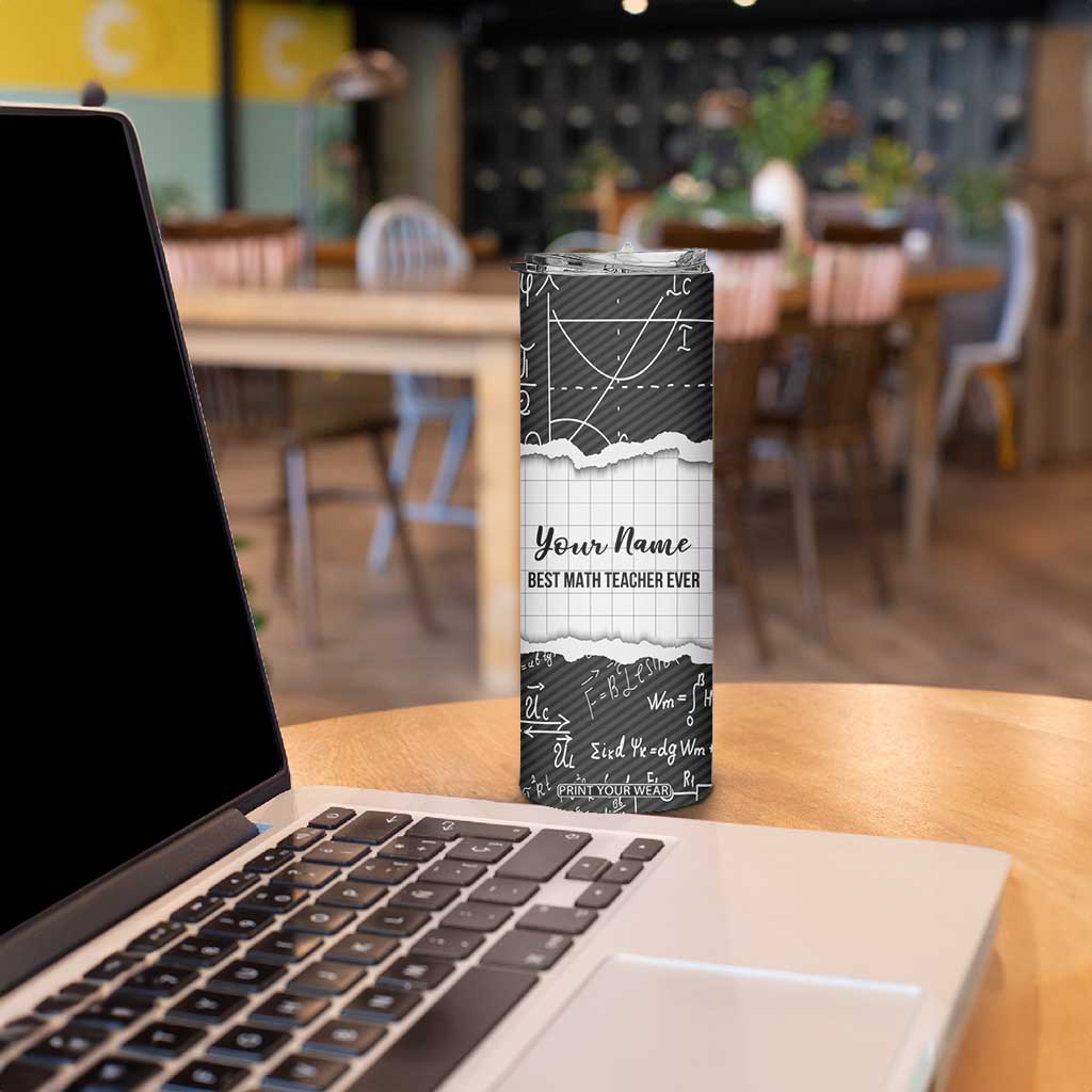 Personalized Math Teacher Skinny Tumbler Custom Name Best Math Teacher Ever TB09 Print Your Wear