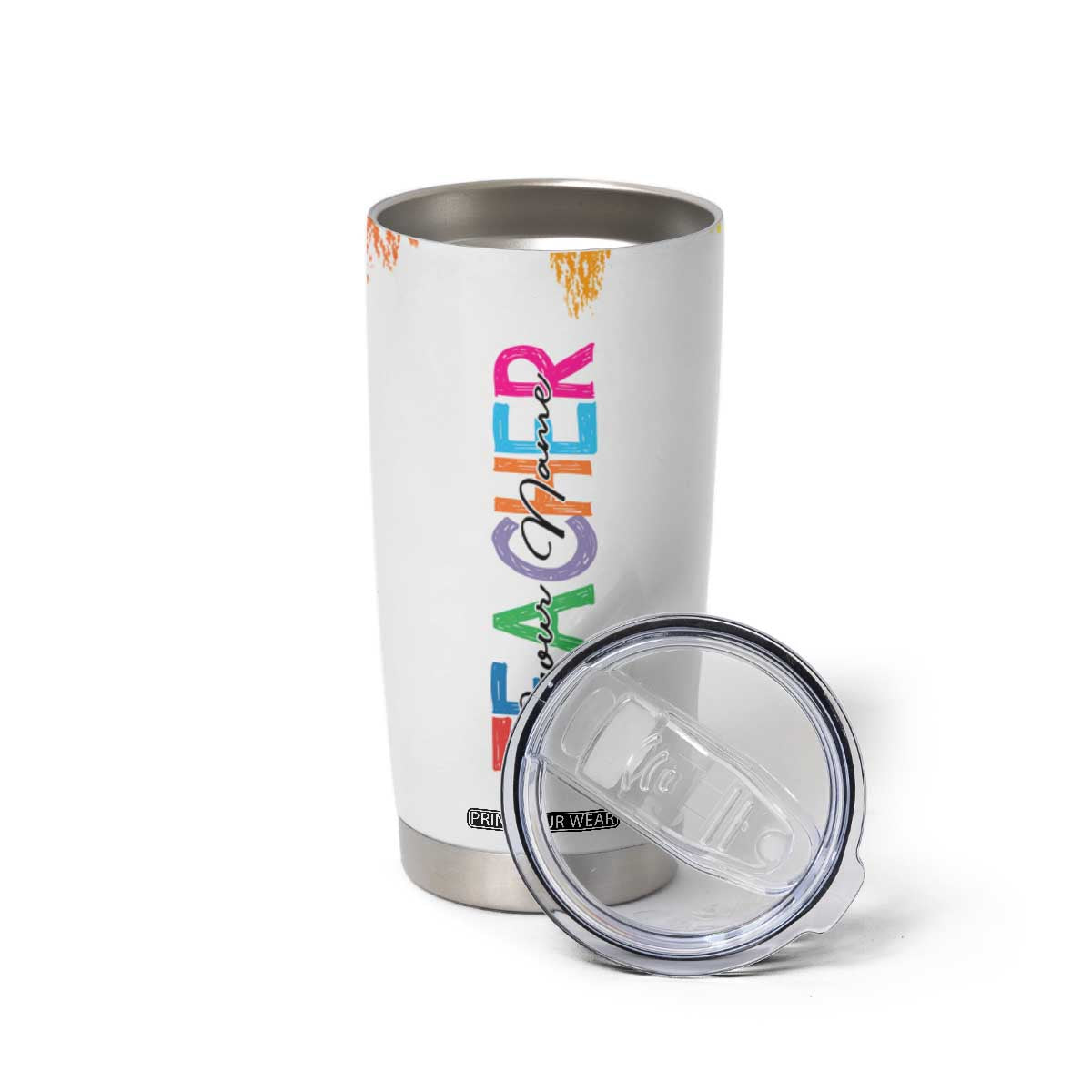 Personalized Teacher Tumbler Cup Custom Name Rainbow Your Are The Best TB09 Print Your Wear