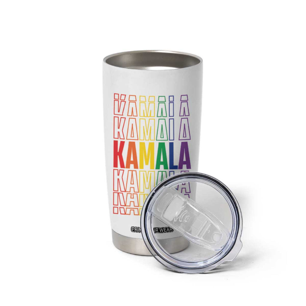 Harris Supporter Tumbler Cup Kamala LGBTQ Rights Rainbow TB09 Print Your Wear
