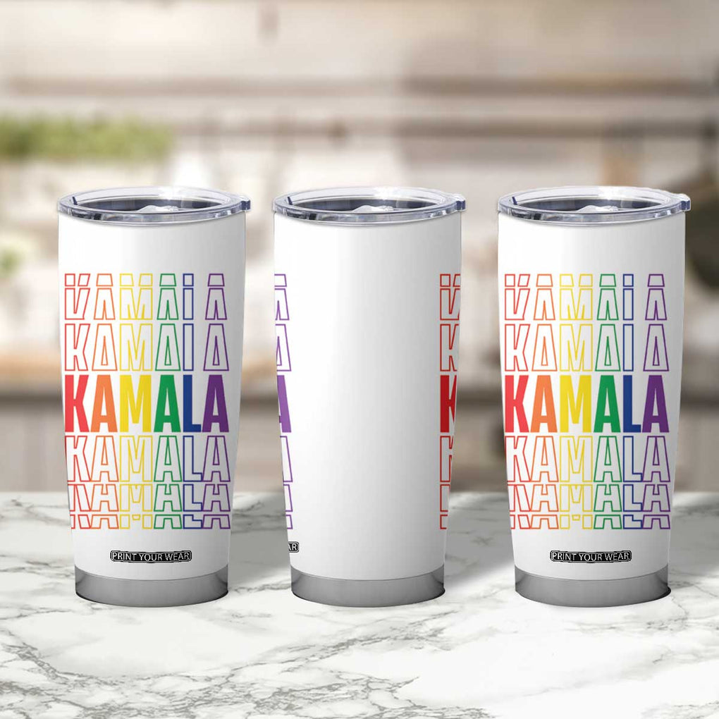 Harris Supporter Tumbler Cup Kamala LGBTQ Rights Rainbow TB09 Print Your Wear