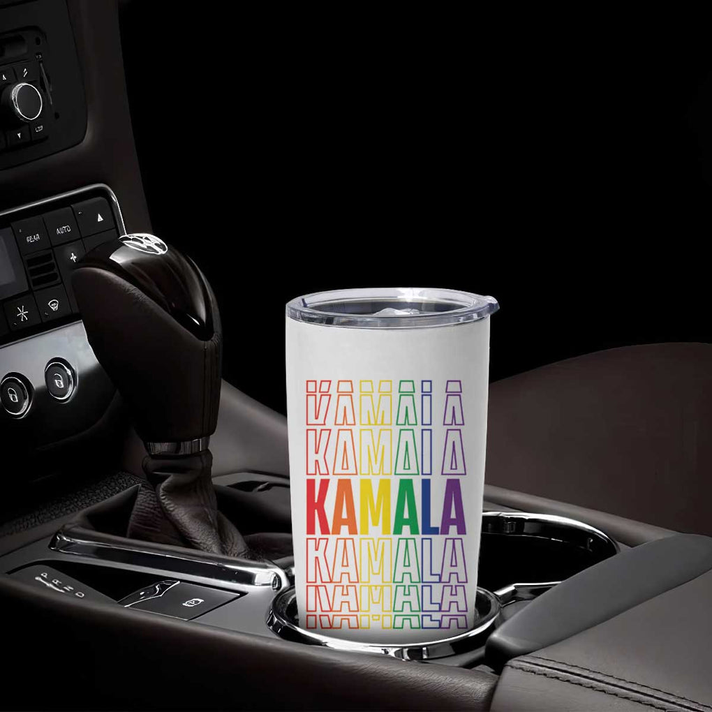 Harris Supporter Tumbler Cup Kamala LGBTQ Rights Rainbow TB09 Print Your Wear