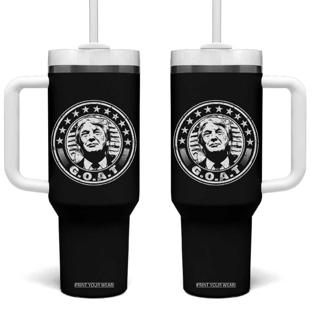 G.O.A.T Trump Supporter Election 2024 Tumbler With Handle TB09 One Size: 40 oz Black Print Your Wear