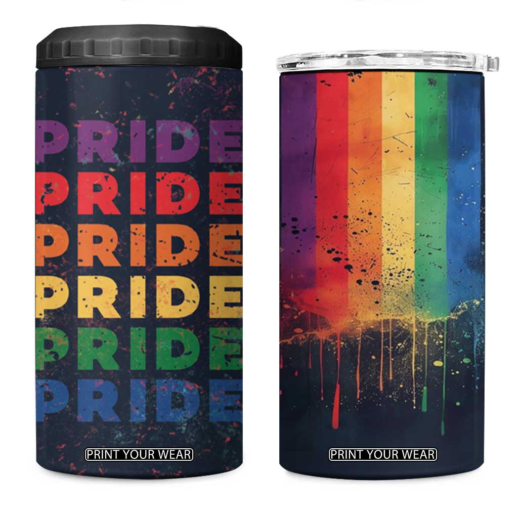 Rainbow LGBT Pride 4 in 1 Can Cooler Tumbler TB09 One Size: 16 oz Navy Print Your Wear