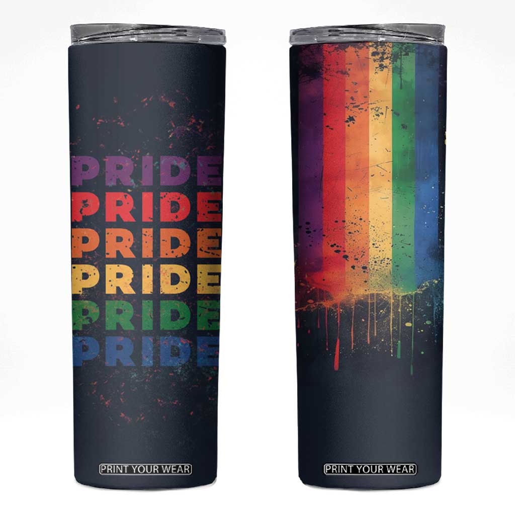 Rainbow LGBT Pride Skinny Tumbler TB09 Navy Print Your Wear