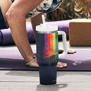 Rainbow LGBT Pride Tumbler With Handle TB09 Print Your Wear