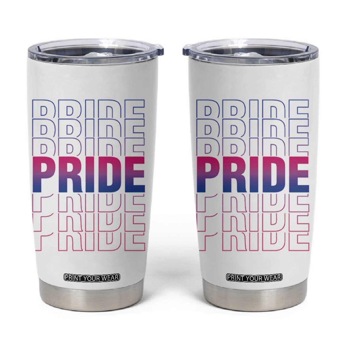 Lesbian Pride Tumbler Cup LGBTQ Les Flag TB09 White Print Your Wear