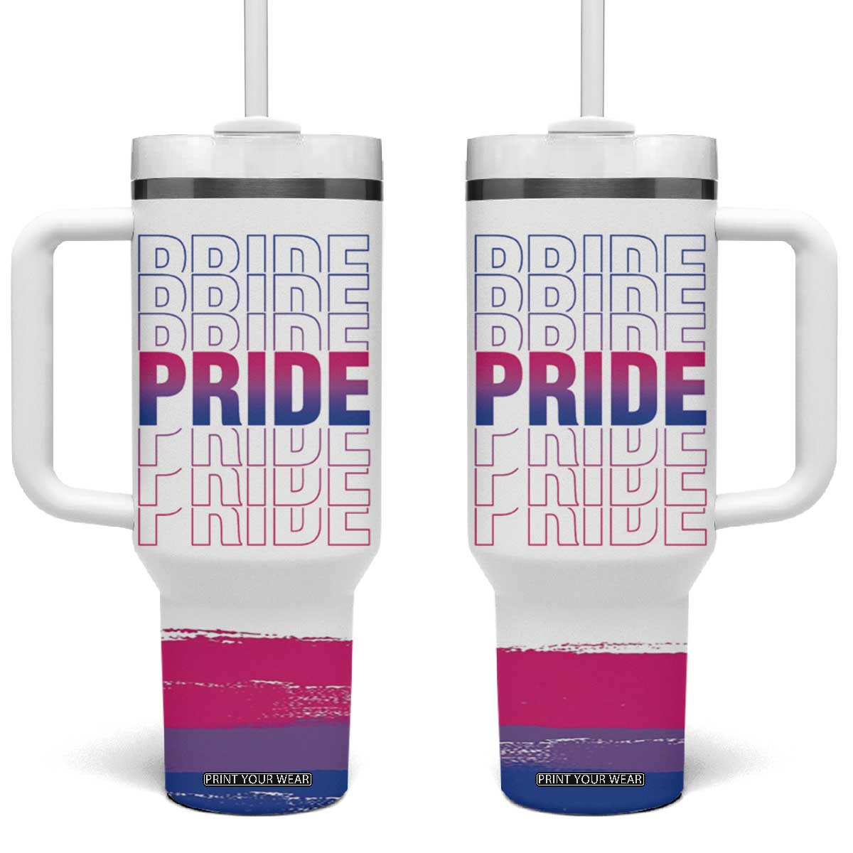 Lesbian Pride Tumbler With Handle LGBTQ Les Flag TB09 One Size: 40 oz White Print Your Wear