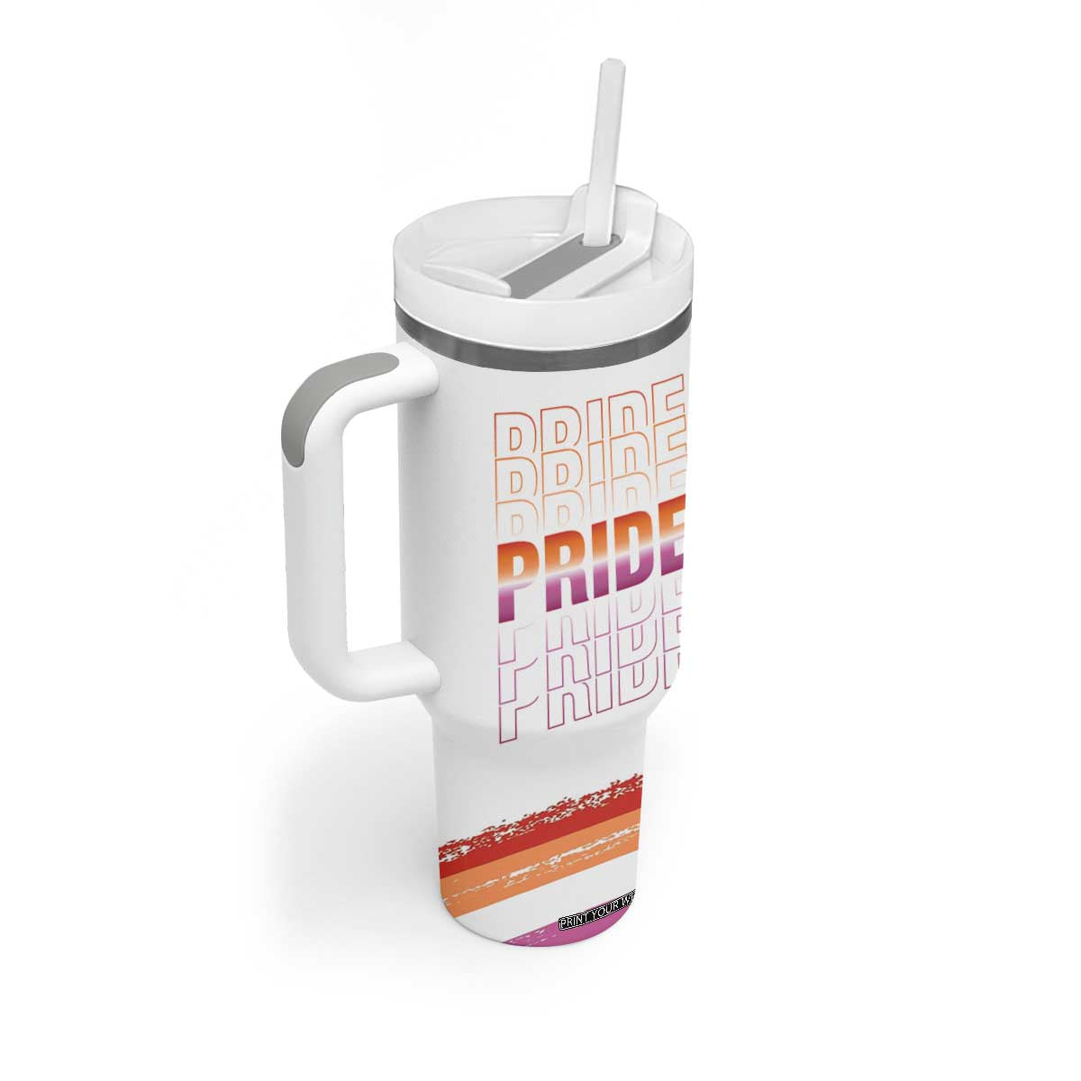 Transgender Pride Tumbler With Handle LGBTQ Trans Flag TB09 Print Your Wear
