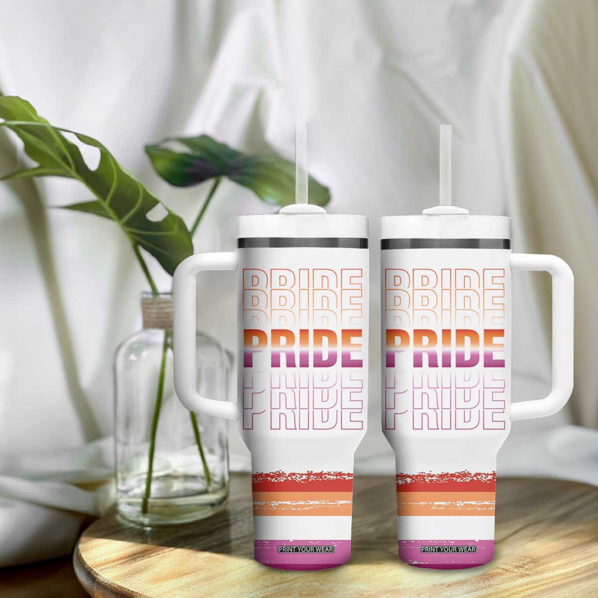 Transgender Pride Tumbler With Handle LGBTQ Trans Flag TB09 Print Your Wear
