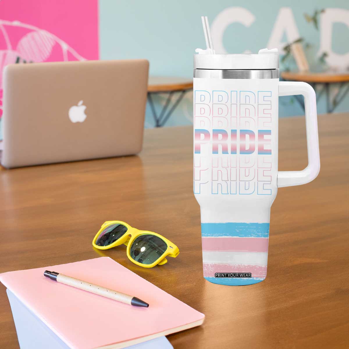 Bisexual Pride Tumbler With Handle LGBTQ Bi Flag TB09 Print Your Wear