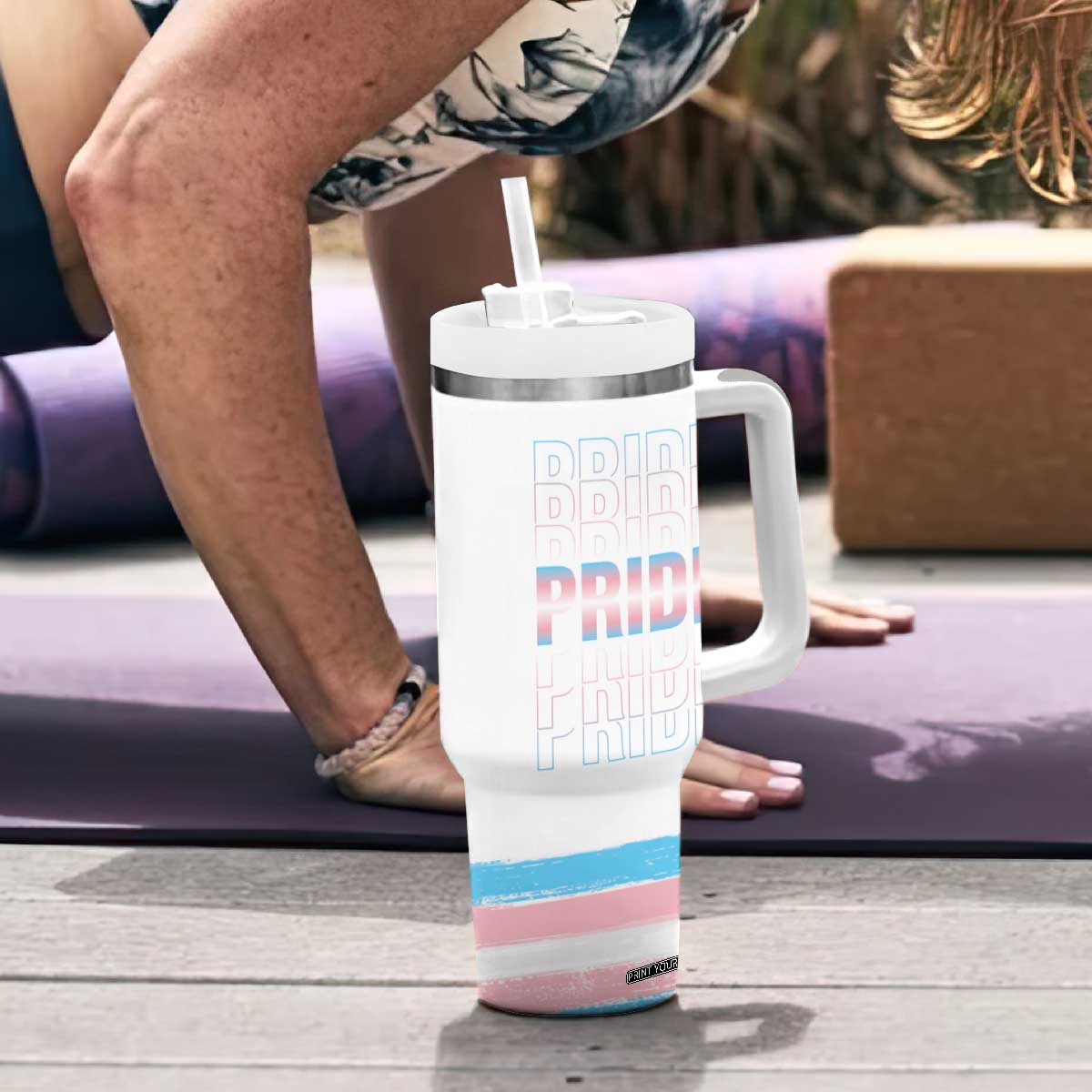 Bisexual Pride Tumbler With Handle LGBTQ Bi Flag TB09 Print Your Wear