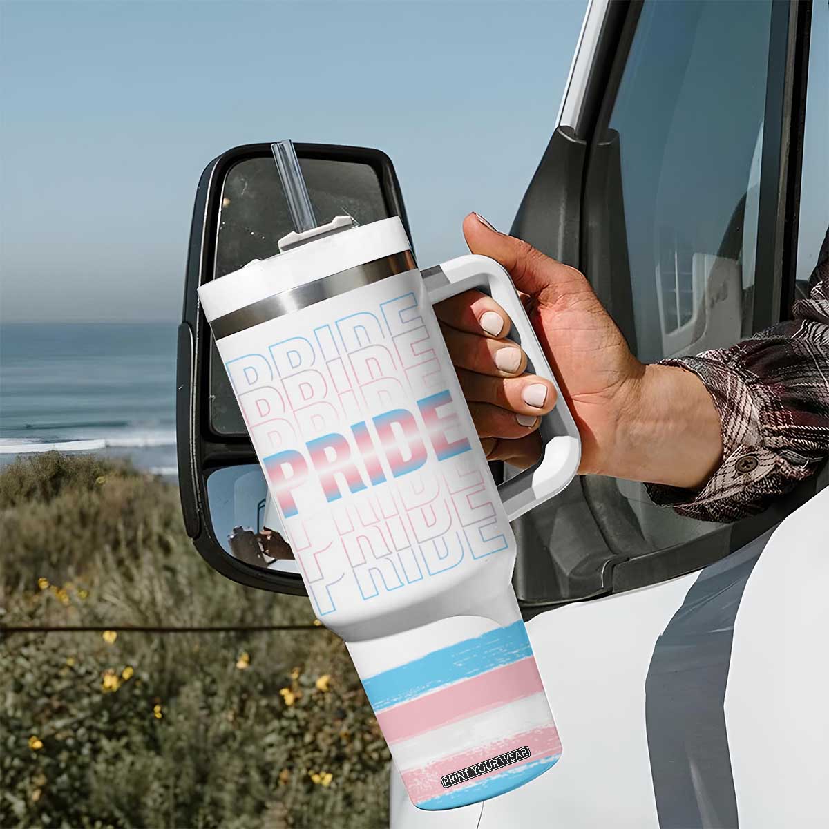 Bisexual Pride Tumbler With Handle LGBTQ Bi Flag TB09 Print Your Wear