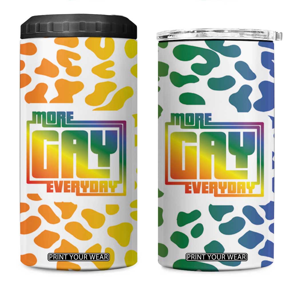 Funny Gay Pride 4 in 1 Can Cooler Tumbler More Gay Everyday LGBT TB09 One Size: 16 oz Rainbow Leopard Print Your Wear