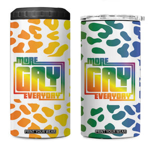 Funny Gay Pride 4 in 1 Can Cooler Tumbler More Gay Everyday LGBT TB09 One Size: 16 oz Rainbow Leopard Print Your Wear