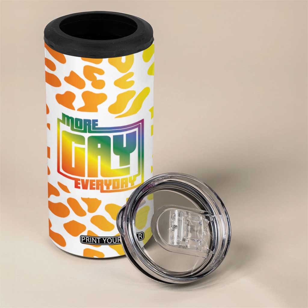 Funny Gay Pride 4 in 1 Can Cooler Tumbler More Gay Everyday LGBT TB09 Print Your Wear