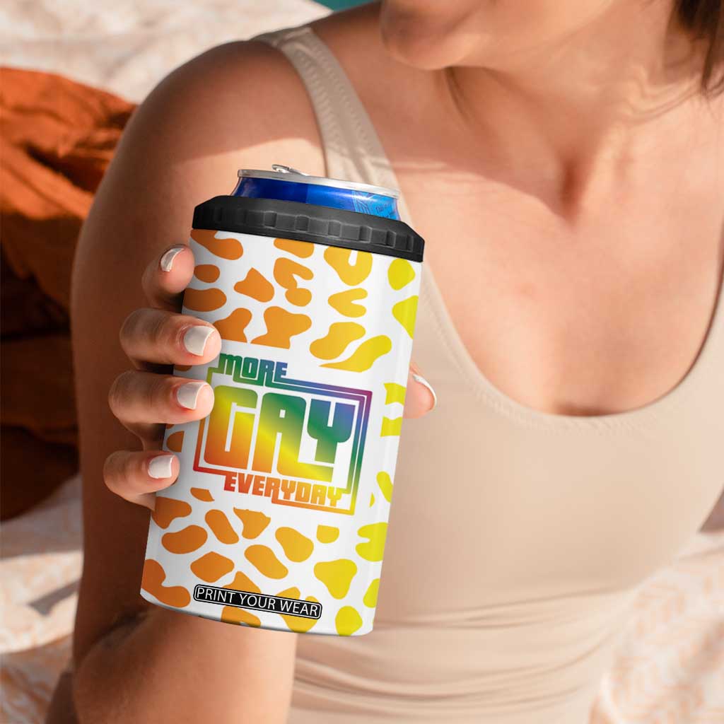 Funny Gay Pride 4 in 1 Can Cooler Tumbler More Gay Everyday LGBT TB09 Print Your Wear