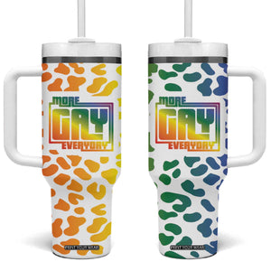 Funny Gay Pride Tumbler With Handle More Gay Everyday LGBT TB09 One Size: 40 oz Rainbow Leopard Print Your Wear