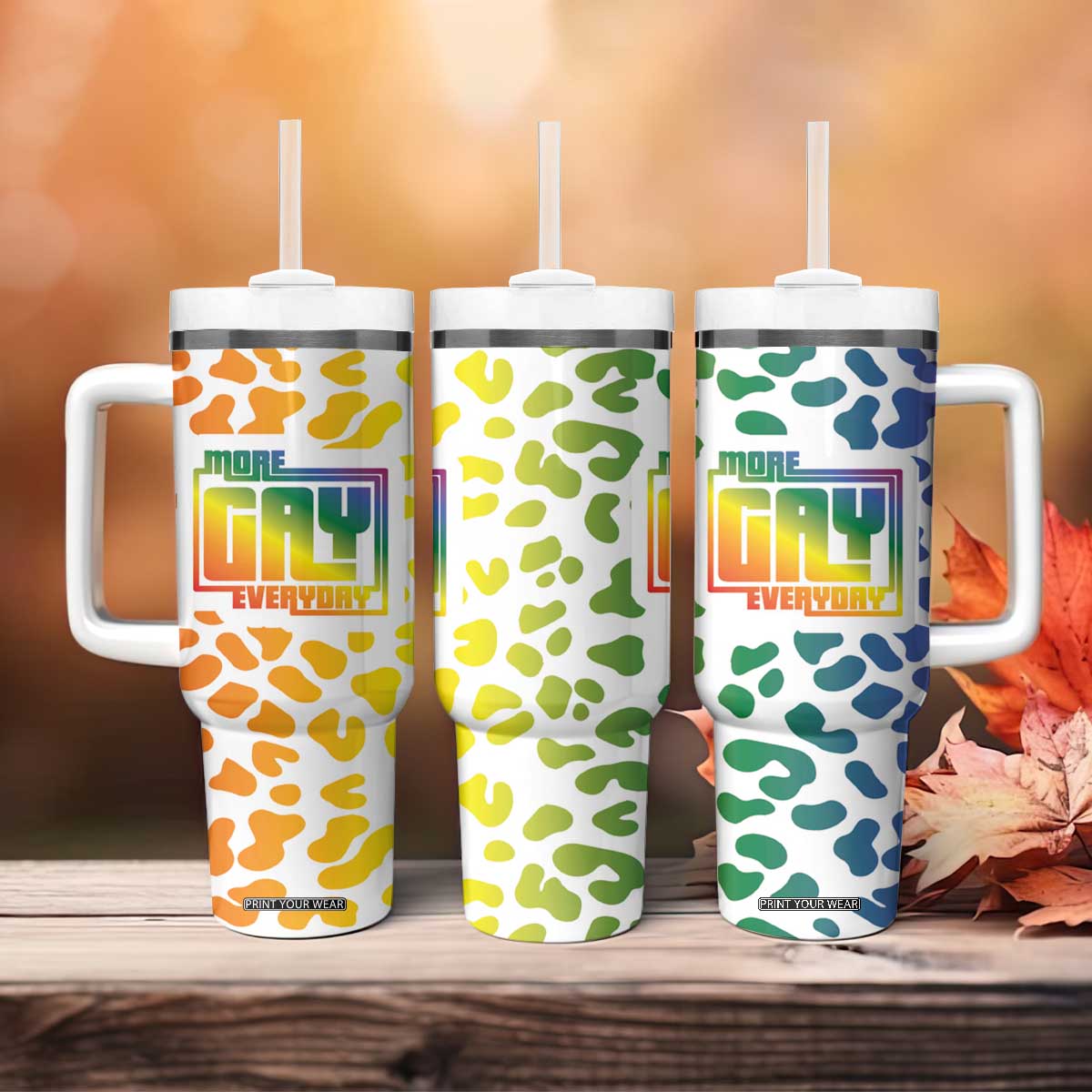 Funny Gay Pride Tumbler With Handle More Gay Everyday LGBT TB09 Print Your Wear