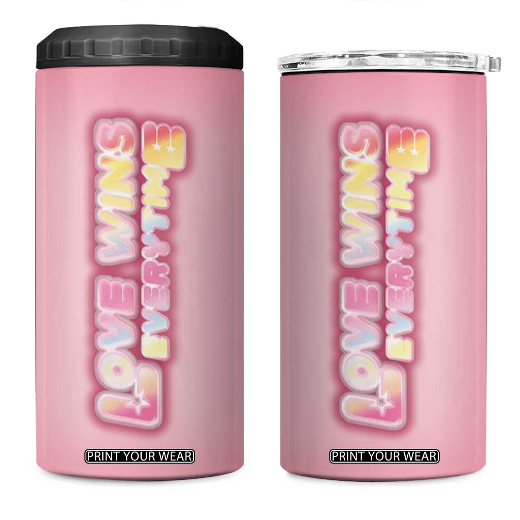 LGBT Pride 4 in 1 Can Cooler Tumbler Love Wins Everytime Rainbow TB09 One Size: 16 oz Rainbow Hologram Print Your Wear