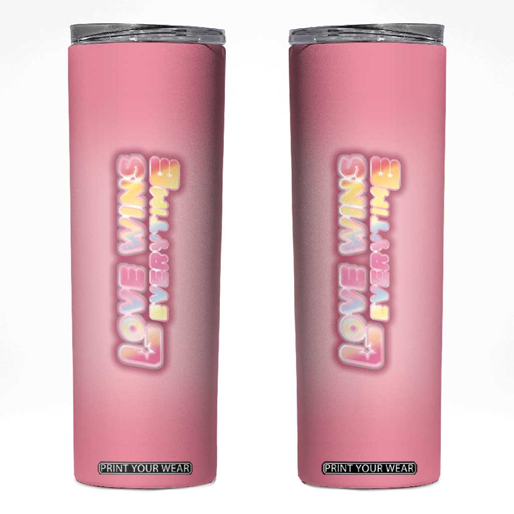 LGBT Pride Skinny Tumbler Love Wins Everytime Rainbow TB09 Rainbow Hologram Print Your Wear