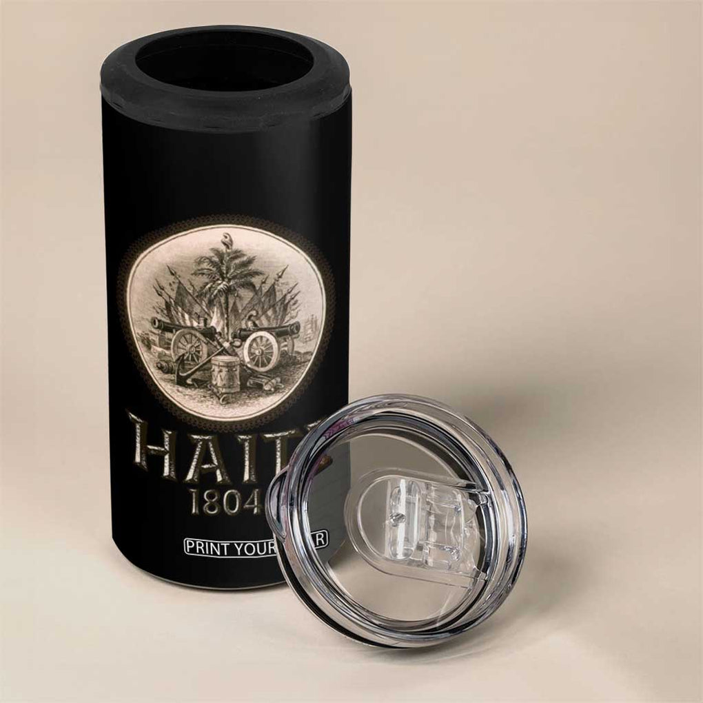 Haitian 4 in 1 Can Cooler Tumbler Revolution 1804 Haiti Flag Vintage TB09 Print Your Wear