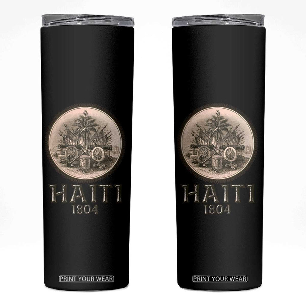 Haitian Skinny Tumbler Revolution 1804 Haiti Flag Vintage TB09 Black Print Your Wear