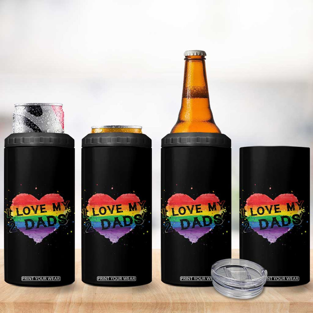 Father's Day LGBT Pride 4 in 1 Can Cooler Tumbler I Love My Two Dads TB09 Print Your Wear