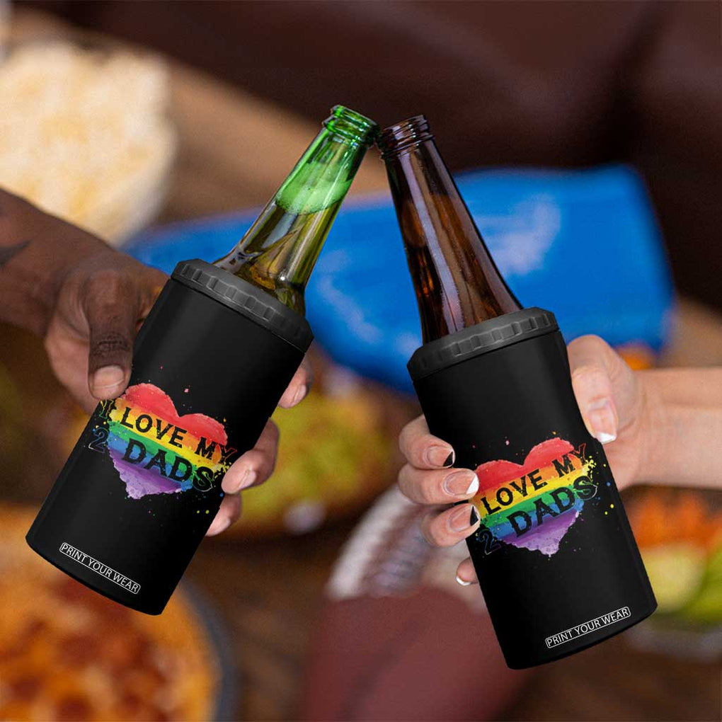 Father's Day LGBT Pride 4 in 1 Can Cooler Tumbler I Love My Two Dads TB09 Print Your Wear