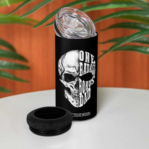 Father's Day 4 in 1 Can Cooler Tumbler One Badass Bonus Dad Skull TB09 Print Your Wear