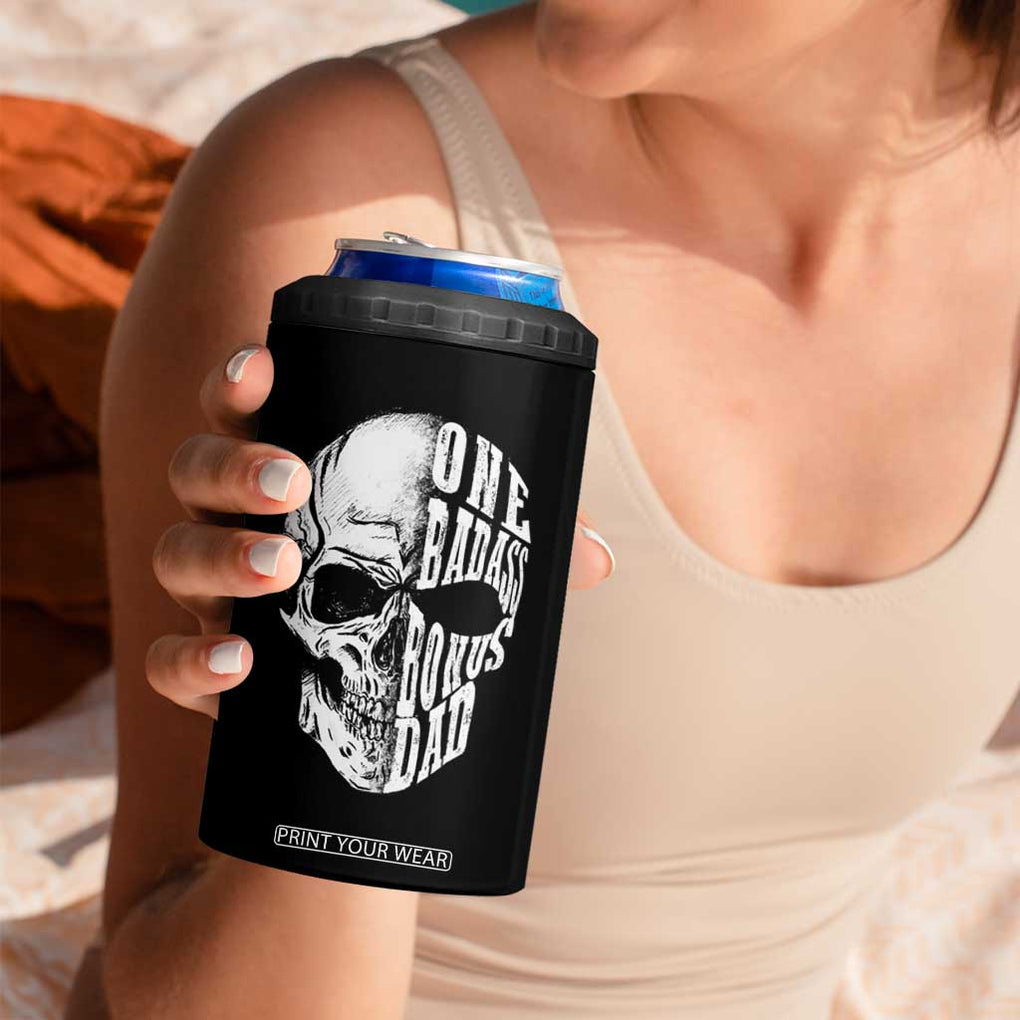 Father's Day 4 in 1 Can Cooler Tumbler One Badass Bonus Dad Skull TB09 Print Your Wear