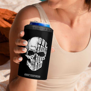 Father's Day 4 in 1 Can Cooler Tumbler One Badass Bonus Dad Skull TB09 Print Your Wear
