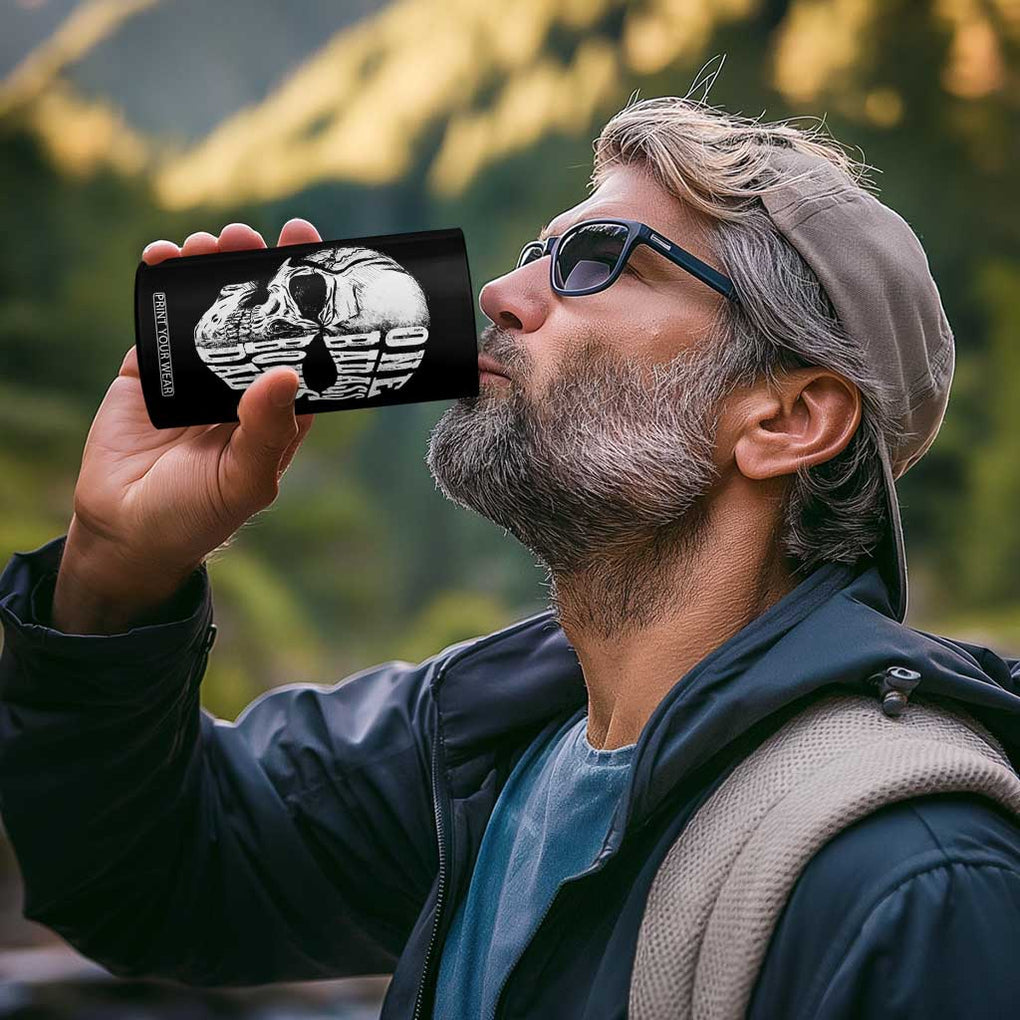 Father's Day 4 in 1 Can Cooler Tumbler One Badass Bonus Dad Skull TB09 Print Your Wear
