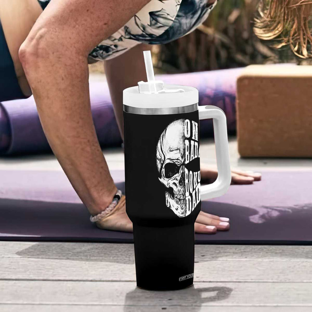 Father's Day Tumbler With Handle One Badass Bonus Dad Skull TB09 Print Your Wear