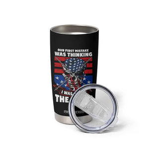 Your First Mistake Was Thinking I Was One Of The Sheep Skull Flag Patriotic Tumbler Cup TB09 Print Your Wear